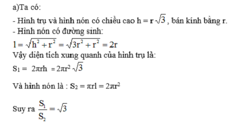 Hướng dẫn giải câu 8 bài Khái niệm về mặt tròn xoay