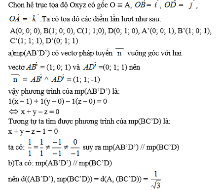 Hướng dẫn giải câu 10 bài Phương trình mặt phẳng