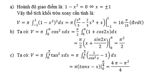 Hướng dẫn giải câu 4 bài Ứng dụng của tích phân trong hình học