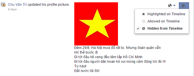 Làm thế nào để hiển thị lại hoạt động đã ẩn trên Timeline