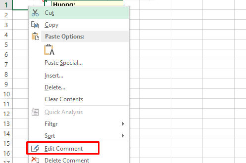 Cách tạo chú thích cho ô trong Excel, có ví dụ minh họa