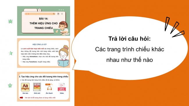 Soạn giáo án điện tử tin học 4 cánh diều Chủ đề E1 Bài 1: Bố cục của trang chiếu