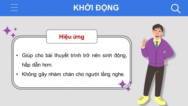 Soạn giáo án điện tử tin học 4 cánh diều Chủ đề E1 Bài 3: Hiệu ứng chuyển trang chiếu