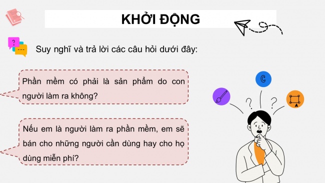 Soạn giáo án điện tử tin học 4 cánh diều Chủ đề D Bài học: Tôn trọng quyền tác giả của phần mềm