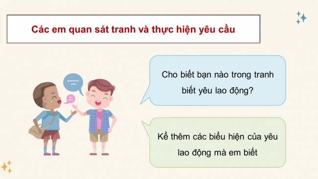 Soạn giáo án điện tử đạo đức 4 cánh diều Bài 5: Em yêu lao động