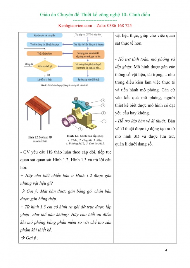 Giáo án word chuyên đề công nghệ thiết kế 10 cánh diều cả năm