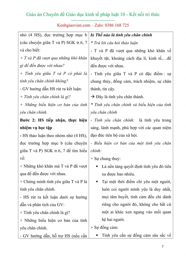 Giáo án word chuyên đề giáo dục kinh tế pháp luật 10 kết nối tri thức cả năm