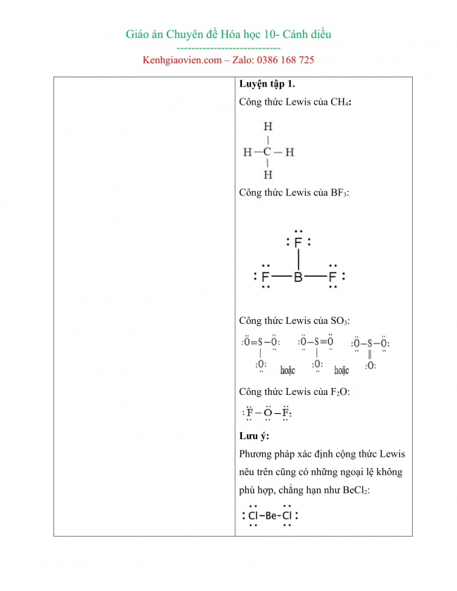 Giáo án word chuyên đề hoá học 10 cánh diều cả năm