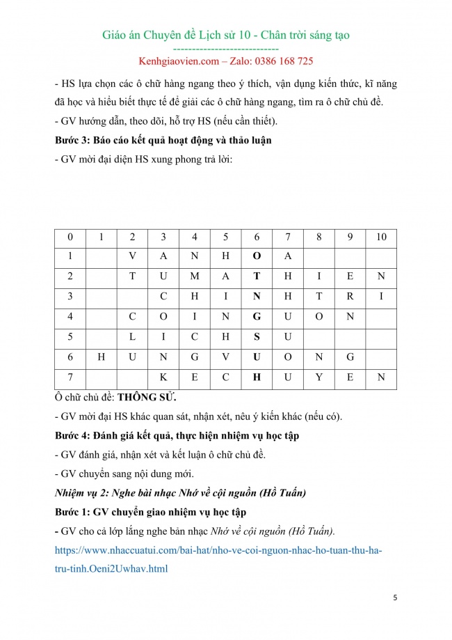 Giáo án word chuyên đề lịch sử 10 chân trời sáng tạo cả năm