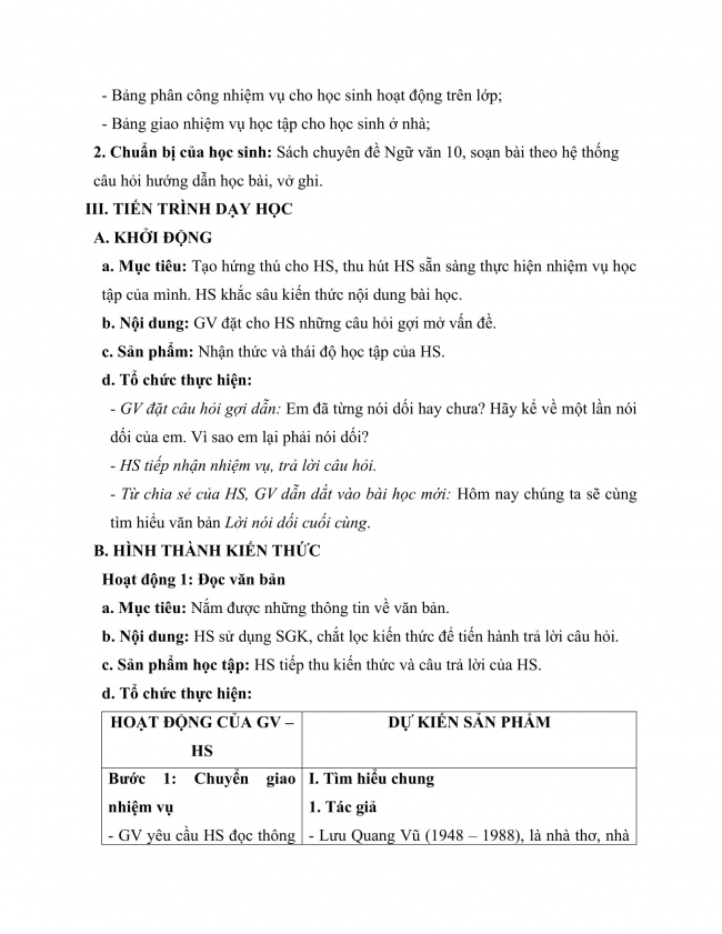 Giáo án word chuyên đề ngữ văn 10 kết nối tri thức cả năm