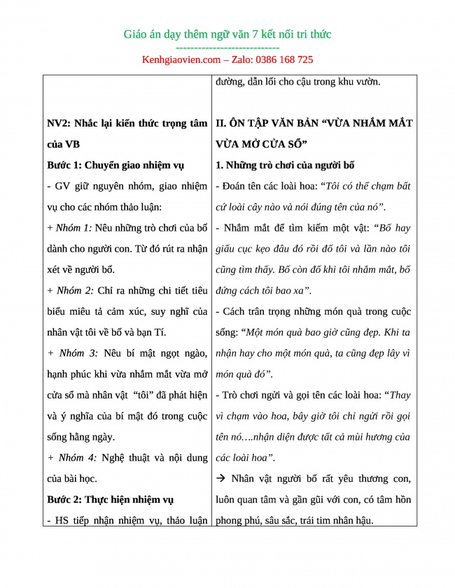 Tải GA dạy thêm ngữ văn 7 kết nối tri thức