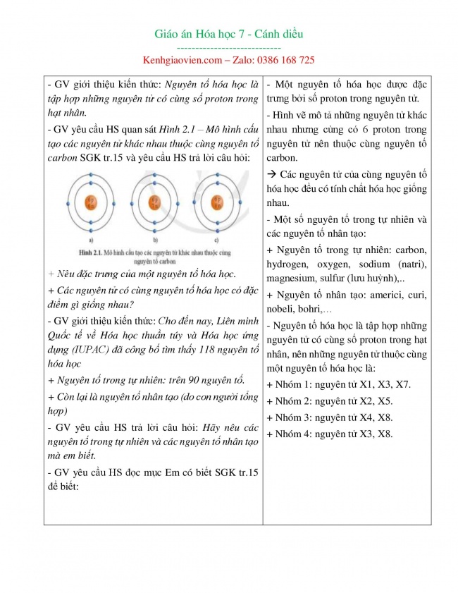 Tải GA word hóa học 7 cánh diều