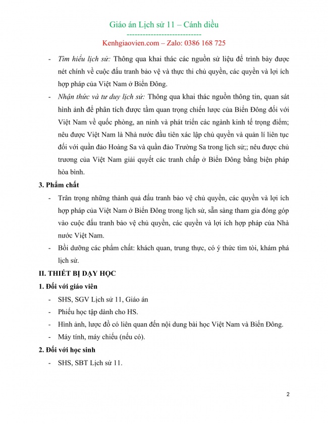 Giáo án lịch sử 11 mới năm 2023 cánh diều