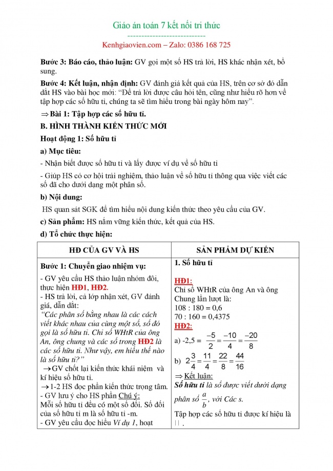 Tải GA word toán 7 kết nối tri thức