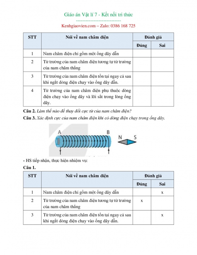 Tải GA word vật lí 7 kết nối tri thức