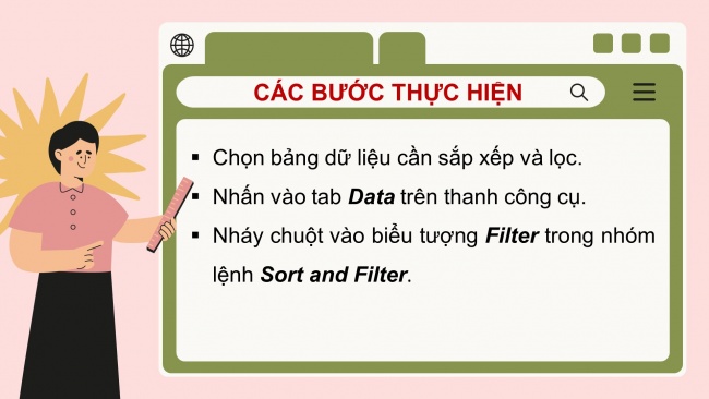 Soạn giáo án điện tử Tin học 8 CD Chủ đề E1 Bài 1: Lọc dữ liệu