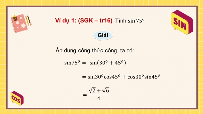 Soạn giáo án điện tử toán 11 Cánh diều Bài 2: Các phép biến đổi lượng giác