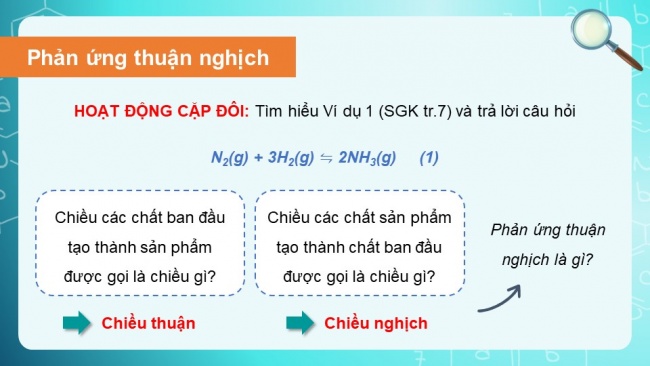 Soạn giáo án điện tử hóa học 11 Cánh diều  Bài 1: Mở đầu về cân bằng hoá học