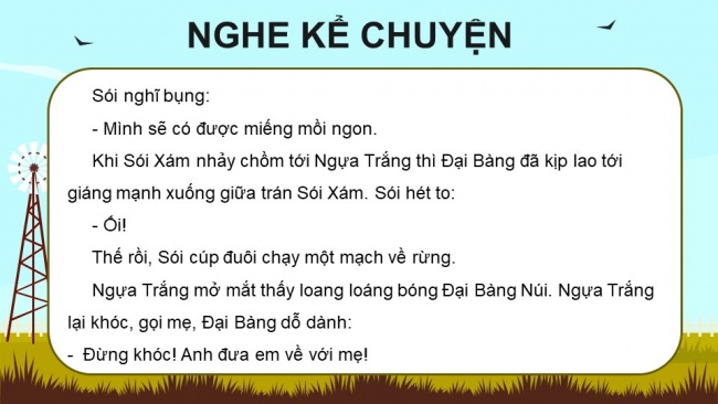 Soạn giáo án điện tử tiếng việt 4 KNTT Bài 30 Nói và nghe Kể chuyện đôi cánh của Ngựa trắng