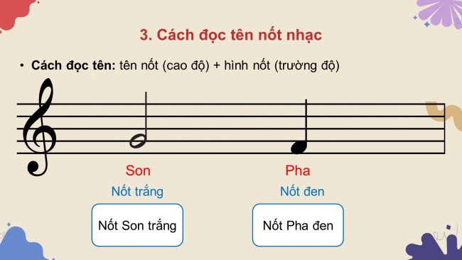 Soạn giáo án điện tử âm nhạc 4 KNTT Tiết 9: Lí thuyết âm nhạc: Giới thiệu các hình nốt; Đọc nhạc: Bài số 2