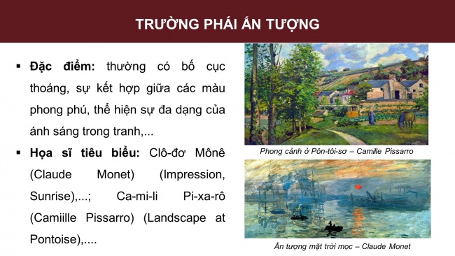 Soạn giáo án điện tử Mĩ thuật 8 KNTT Bài 7: Một số trường phái mĩ thuật phương Tây thời kì hiện đại