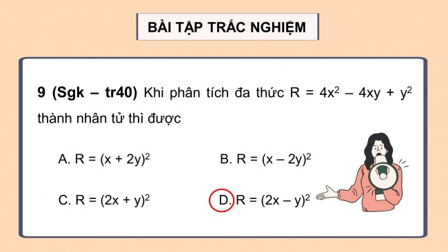 Soạn giáo án điện tử Toán 8 CTST: Bài tập cuối chương 1