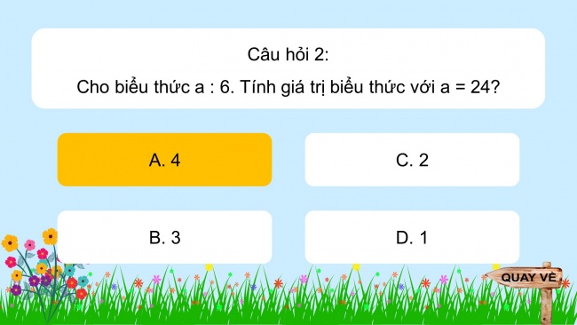 Soạn giáo án điện tử toán 4 CTST Bài 10: Biểu thức có chứa chữ