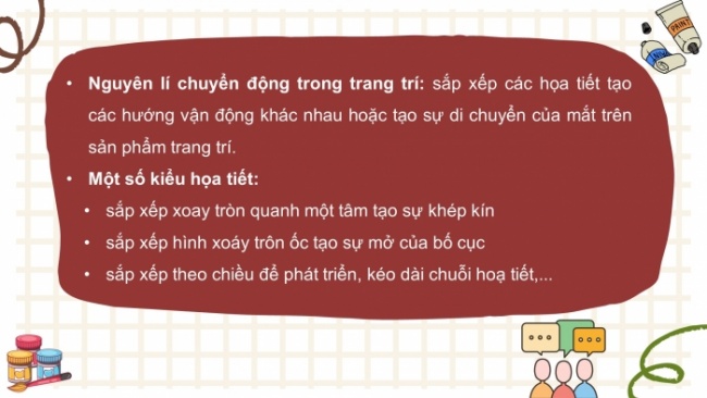 Soạn giáo án điện tử Mĩ thuật 8 CD Bài 1: Trang trí theo nguyên lí chuyển động