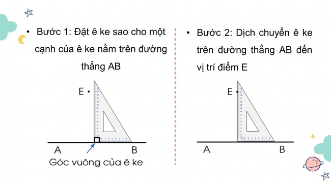 Soạn giáo án điện tử toán 4 cánh diều Bài 21: Hai đường thẳng vuông góc. Vẽ hai đường thẳng vuông góc