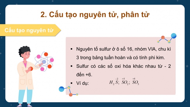 Soạn giáo án điện tử hóa học 11 KNTT Bài 7: Sulfur và sulfur dioxide