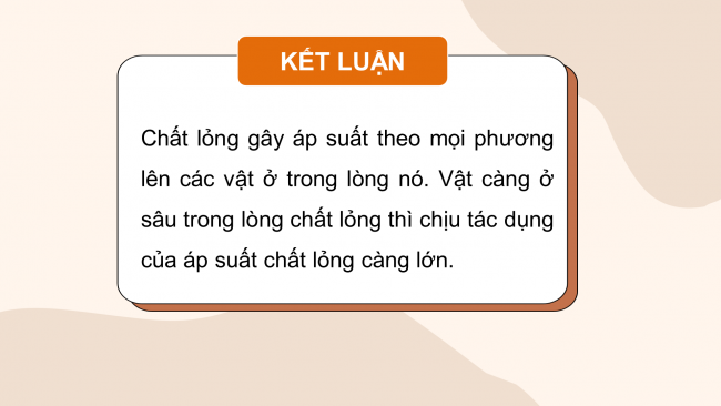 Soạn giáo án điện tử KHTN 8 KNTT Bài 16: Áp suất chất lỏng. Áp suất khí quyển