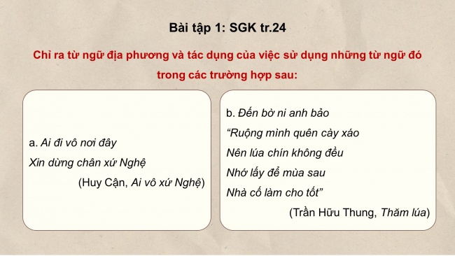 Soạn giáo án điện tử Ngữ văn 8 KNTT Bài 1 TH tiếng Việt: Từ ngữ địa phương