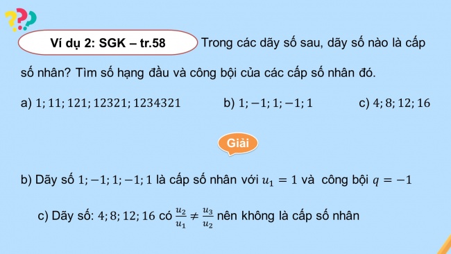 Soạn giáo án điện tử toán 11 CTST Bài 3: Cấp số nhân