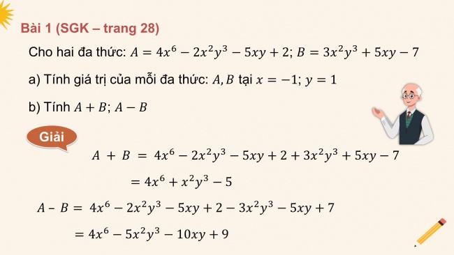 Soạn giáo án điện tử Toán 8 CD: Bài tập cuối chương 1