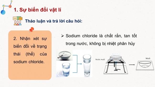 Soạn giáo án điện tử KHTN 8 CD Bài 1: Biến đổi vật lí và biến đổi hoá học