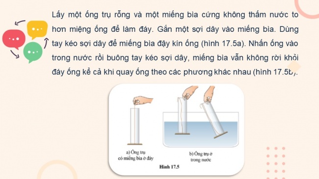 Soạn giáo án điện tử KHTN 8 CD Bài 17: Áp suất chất lỏng và chất khí