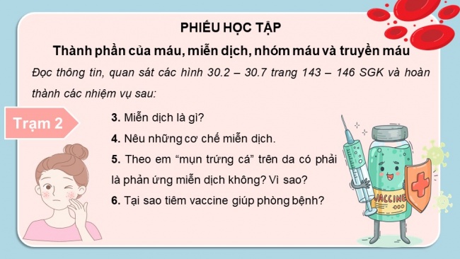 Soạn giáo án điện tử KHTN 8 CD Bài 30: Máu và hệ tuần hoàn ở người