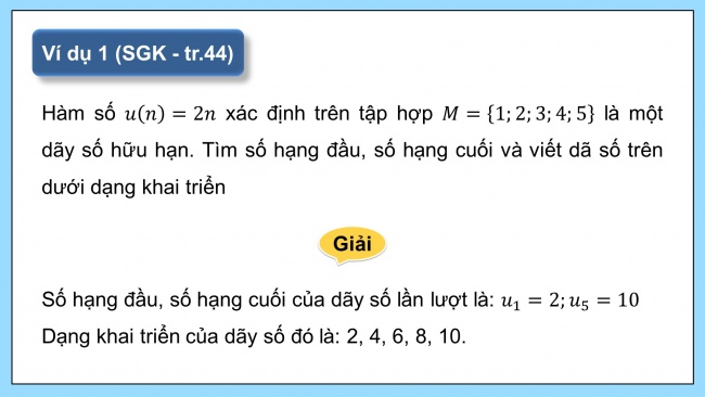 Soạn giáo án điện tử toán 11 Cánh diều Bài 1: Dãy số