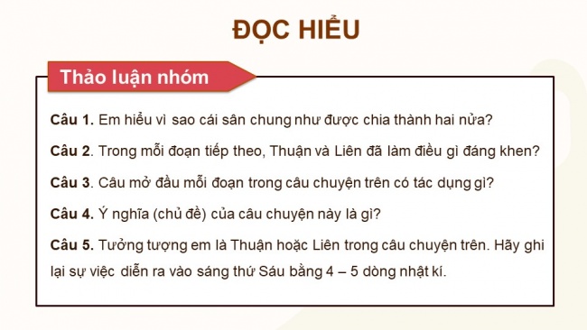 Soạn giáo án điện tử Tiếng Việt 4 CD Bài 7 Đọc 3: Mảnh sân chung