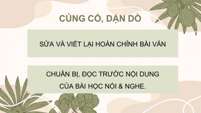 Soạn giáo án điện tử Tiếng Việt 4 CD Bài 7 Viết 1: Trả bài tả cây cối