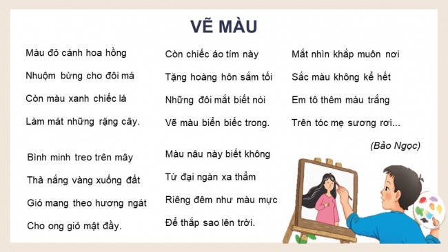 Soạn giáo án điện tử tiếng việt 4 KNTT Bài 17 Đọc Vẽ màu