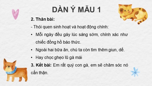 Soạn giáo án điện tử tiếng việt 4 KNTT Bài 28 Viết Lập dàn ý cho bài văn miêu tả con vật