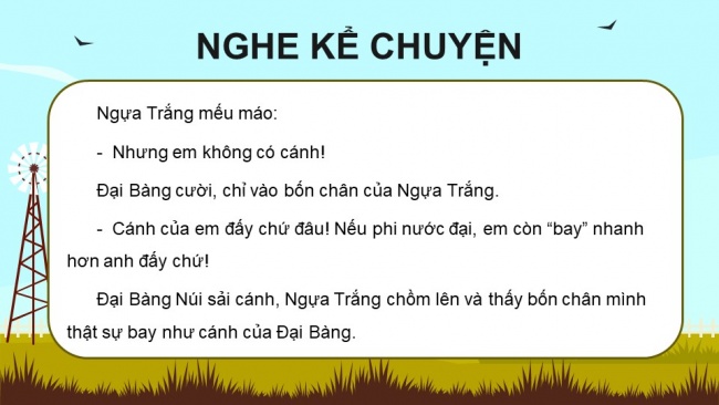 Soạn giáo án điện tử tiếng việt 4 KNTT Bài 30 Nói và nghe Kể chuyện đôi cánh của Ngựa trắng