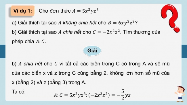 Soạn giáo án điện tử Toán 8 KNTT Bài 5: Phép chia đa thức cho đơn thức