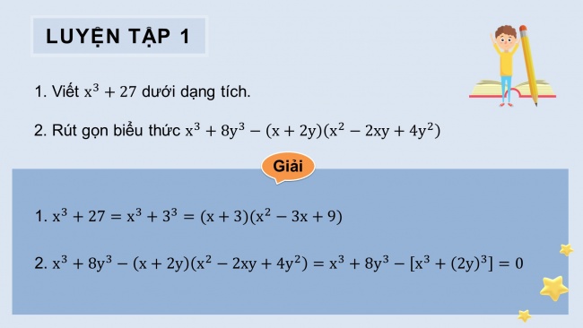 Soạn giáo án điện tử Toán 8 KNTT Bài 8: Tổng và hiệu hai lập phương