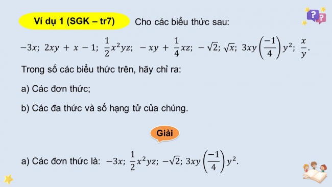 Soạn giáo án điện tử Toán 8 CTST Chương 1 Bài 1: Đơn thức và đa thức nhiều biến