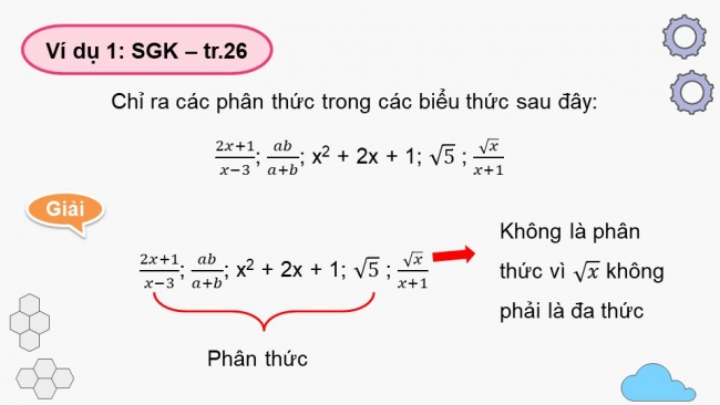 Soạn giáo án điện tử Toán 8 CTST Chương 1 Bài 5: Phân thức đại số