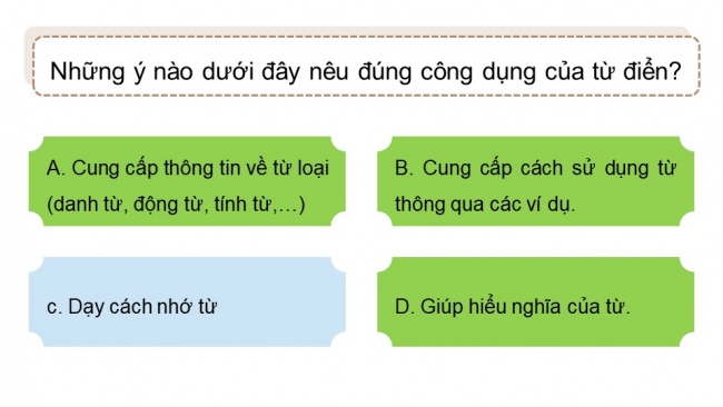 Soạn giáo án điện tử tiếng việt 4 KNTT Bài 15 Luyện từ và câu: Cách dùng và công dụng của từ điển