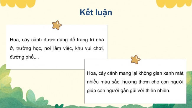 Soạn giáo án điện tử công nghệ 4 KNTT bài 1: Lợi ích của hoa, cây cảnh đối với đời sống