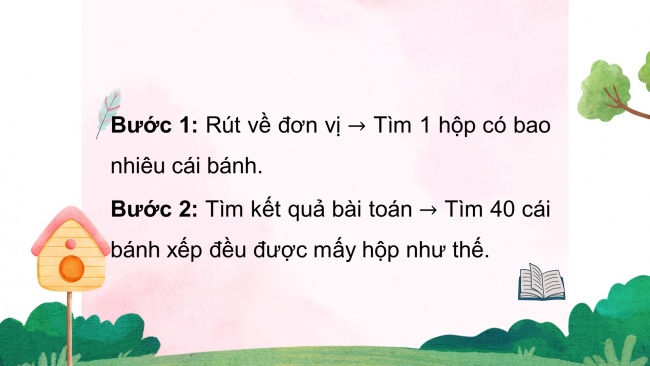 Soạn giáo án điện tử toán 4 CTST Bài 7: Bài toán liên quan đến rút về đơn vị (tiếp theo)